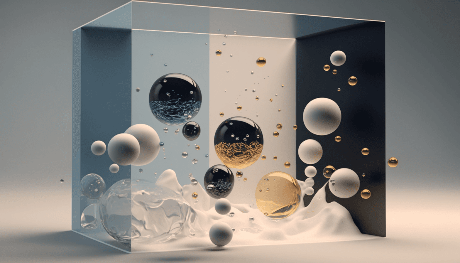 Bubbles inside a box Illustration